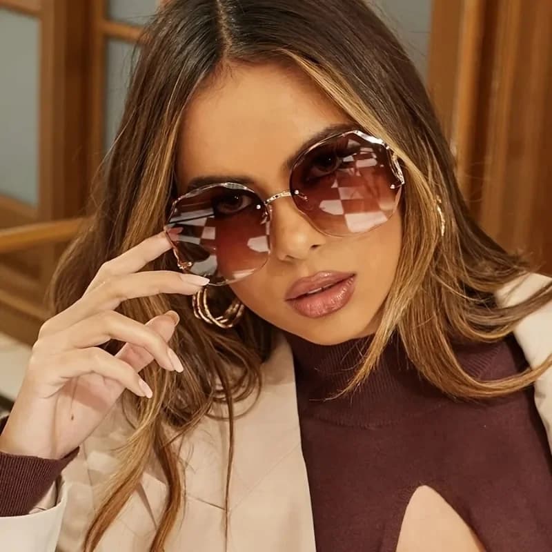 Un paio di eleganti lenti quadrate senza montatura a gradazione graduale, leggere e resistenti, occhiali casual versatiliDDDBBB