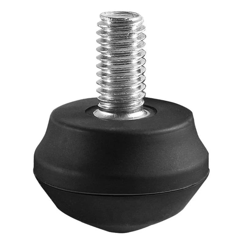 Rubber tripod tips with single-foot legs for tripod with 3/8 inch thread