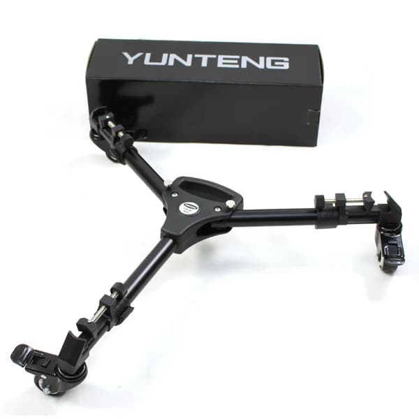 YUNTENG YT-900 Rotelle per treppiede con binario di movimento universale Puleggia per treppiede per fotocamera YT 900 Illuminazione con serratura 3 ruote