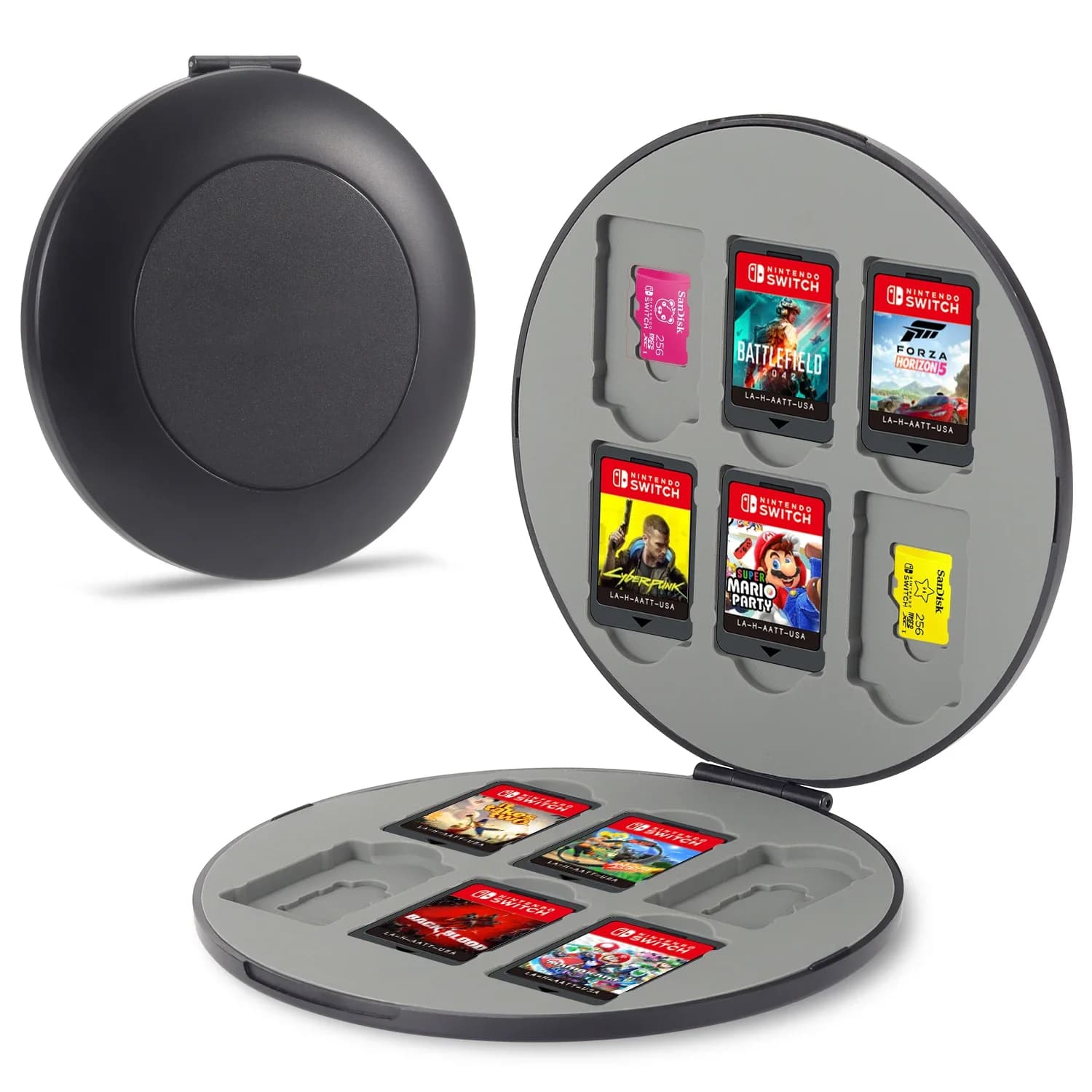 Custodia Rigida 12 in 1 per Schede di Gioco Switch OLED, Scatola Porta Cartucce per Giochi NS Switch e Schede di Memoria Micro SD