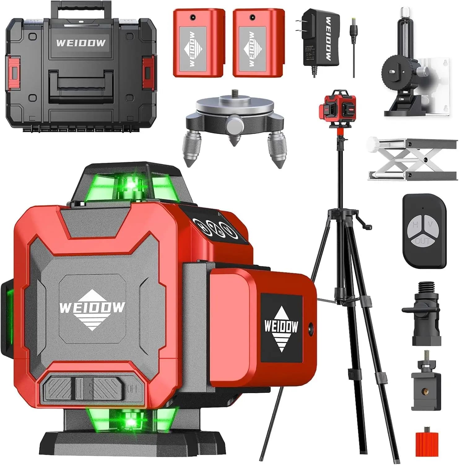 Livella Laser Verde Autolivellante con Treppiede, 4x360 ° Linee guida per la ristrutturazione della casa, il posizionamento di piastrelle e l'applicazione di quadri