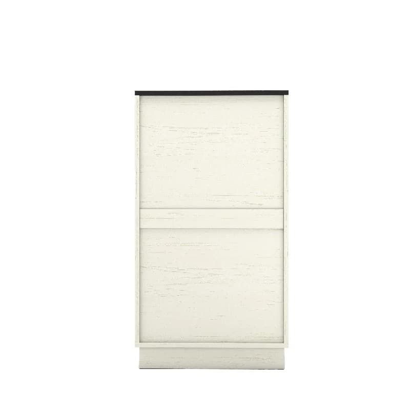 10-Gallon Woodgrain Tilt-Out Trash Can Cabinet Wooden Garbage Recycling Cabinet with Wave-Textured Hideaway Drawer&Pull-Out Bin-Multipurpose Kitchen/Bath Organizer in Antique White Finish