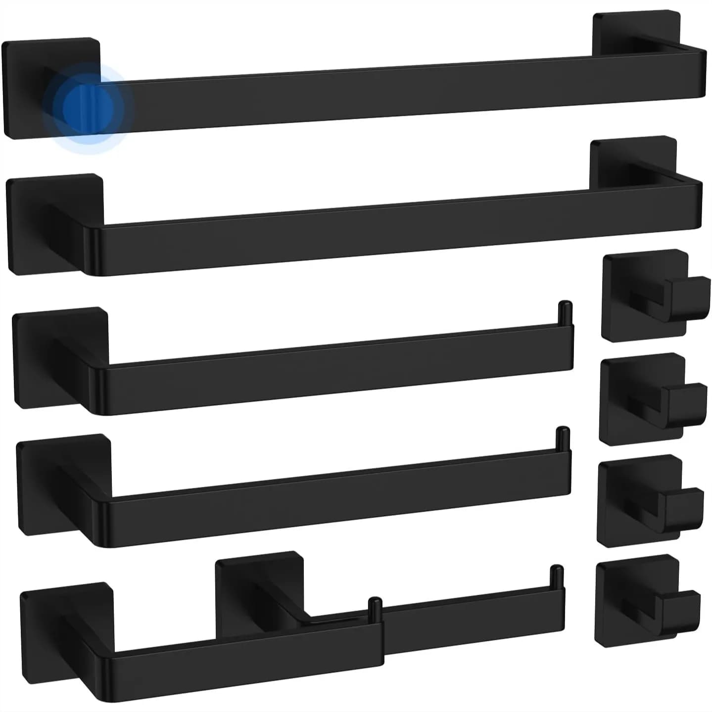 Portarotolo da Bagno Antiurto, Portasciugamani per Bagno in Acciaio Inossidabile 304 Ispessito, Set da 10 Pezzi, Antiruggine