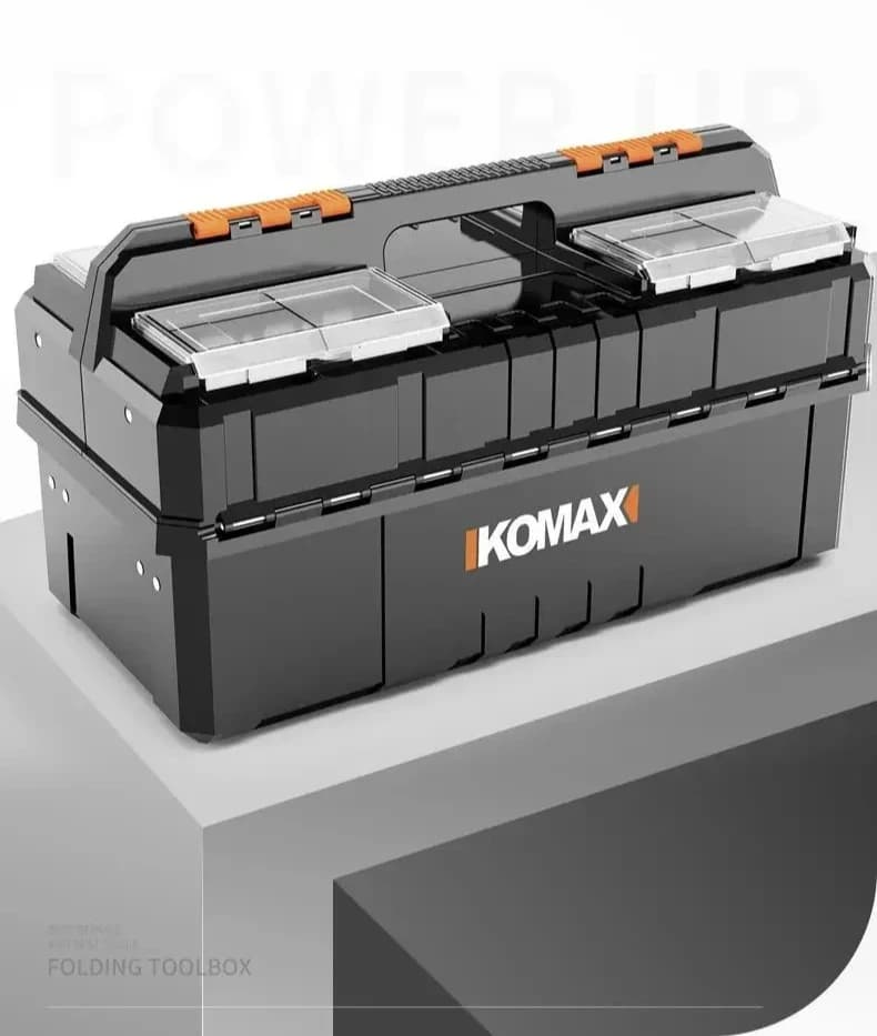 Cassetta degli attrezzi portatile a doppia apertura per la manutenzione domestica multifunzionale, per utensili di grandi dimensioni e attrezzi per auto