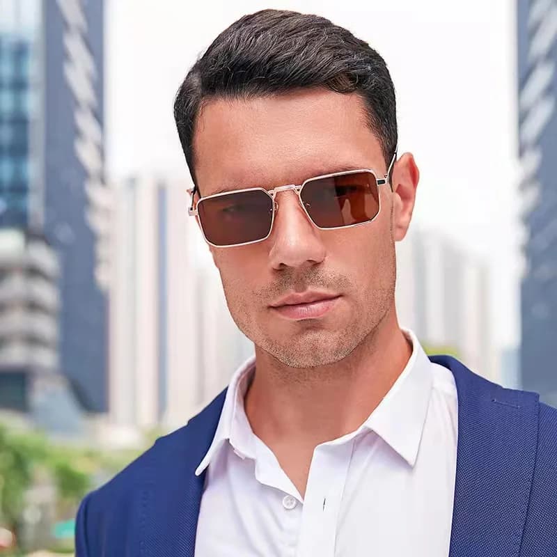 New Arrival European and American Style Unisex Sunglasses, Gold Blue Light Blocking Glasses, High-End Fashion