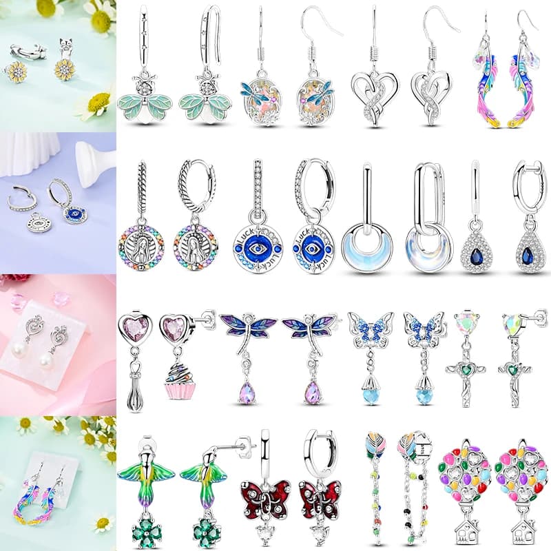 Moda di alta qualità CZ Zircone cerchi ipoallergenici orecchini in argento sterling 925 borchie scintillanti pavimenta gioielli di moda da donna
