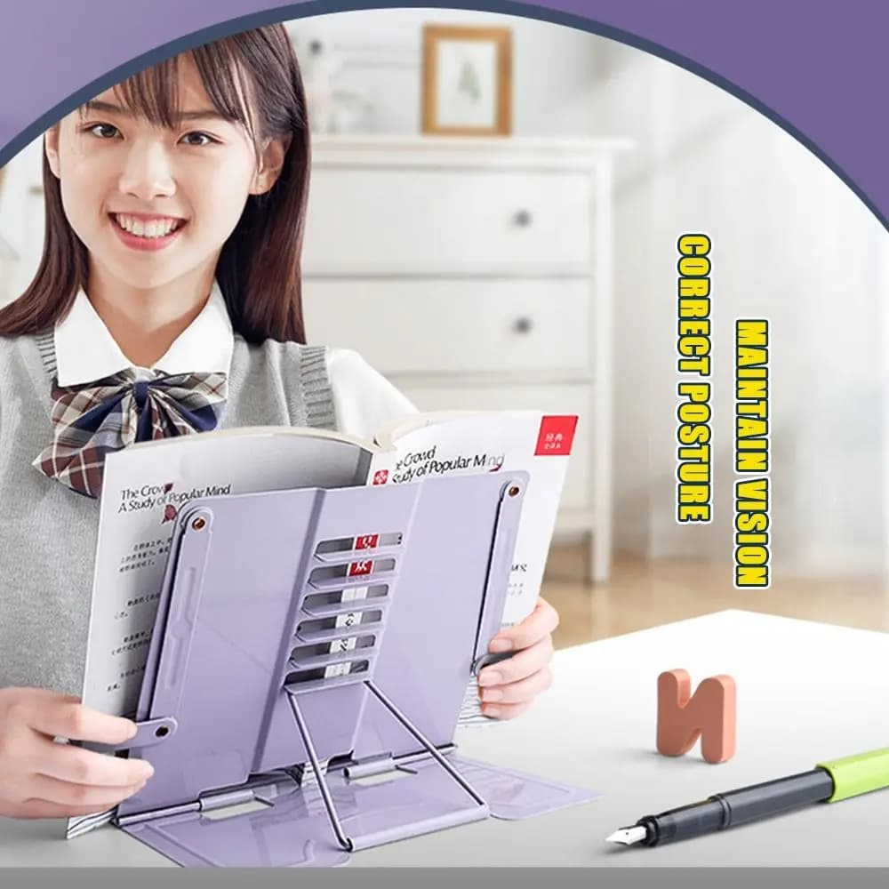 High-quality Metal Book Reading Stand Adjustable Multicolour Foldable Support Rack Foldable Adjustable Stand Music Score