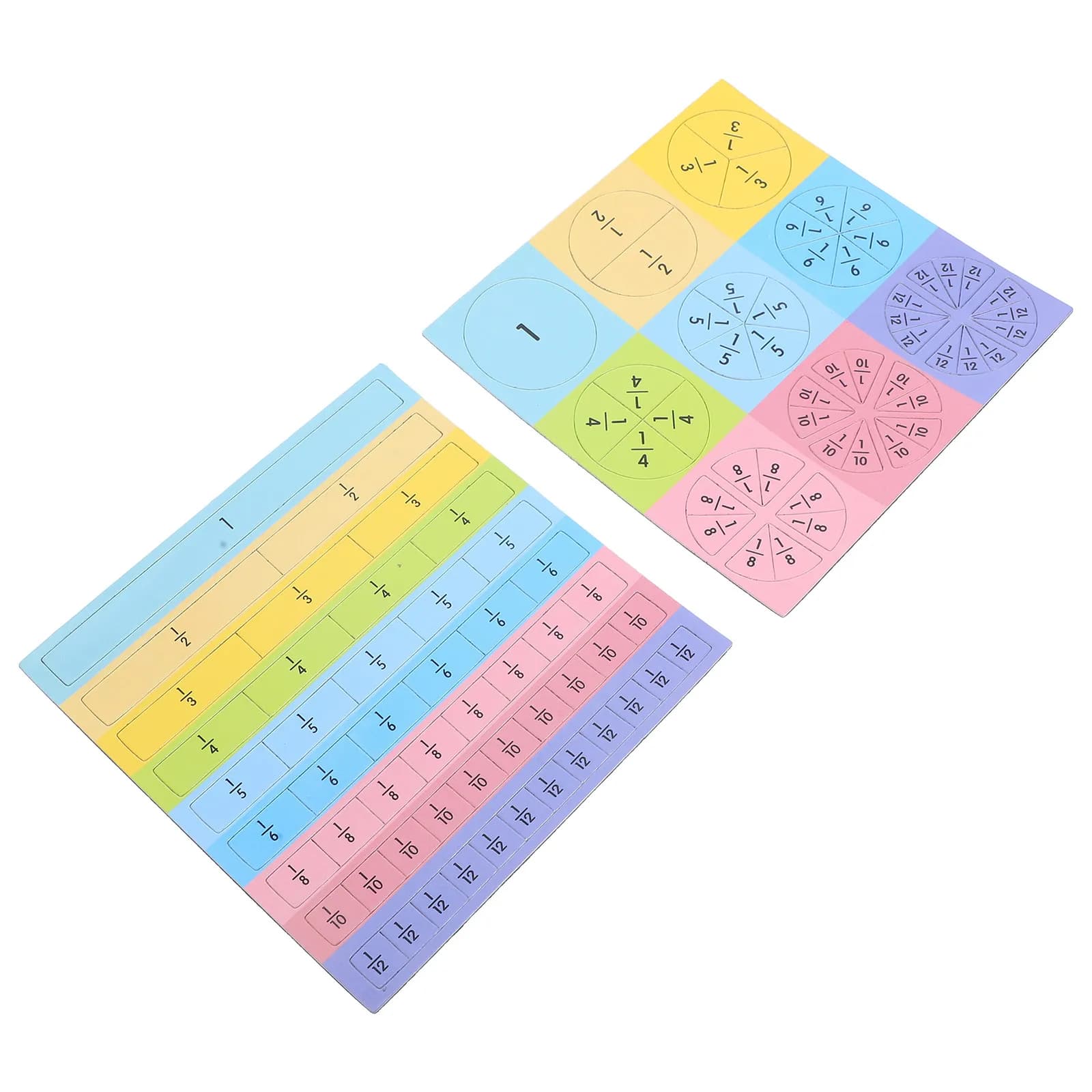 Set di 1 Disco Magnetico Educativo per la Manipolazione delle Frazioni, con Cerchi e Piastrelle, Strumento Didattico per l'Apprendimento della Matematica in Classe