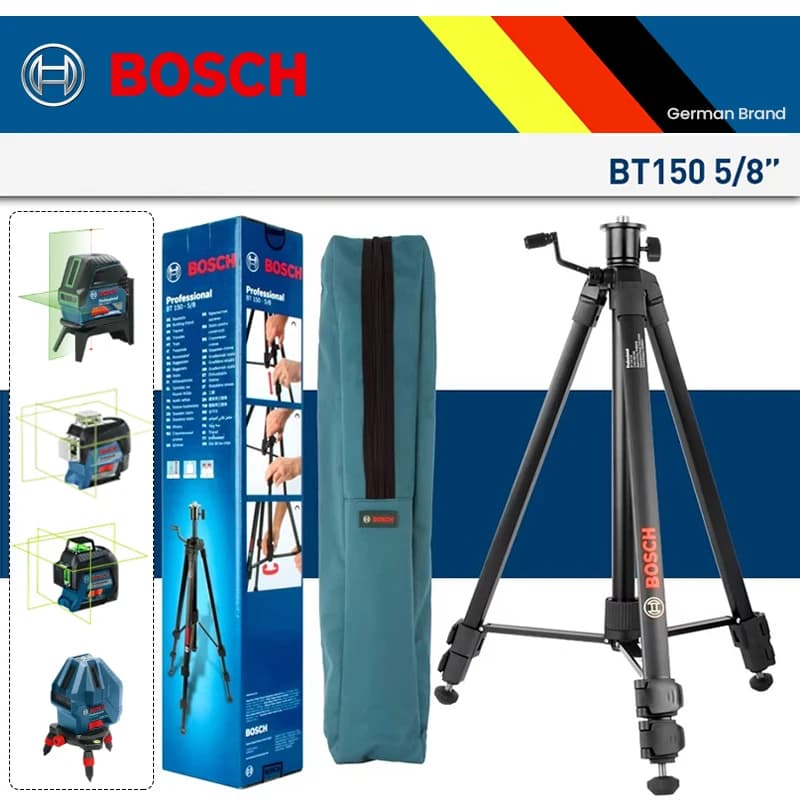 Staffa per livella laser Bosch Original BT150 a 5-8 livelli con attacco 5/8 per GLL3-15X/60XG/80P/80CG/GLL5-50X/GCL 2-15G