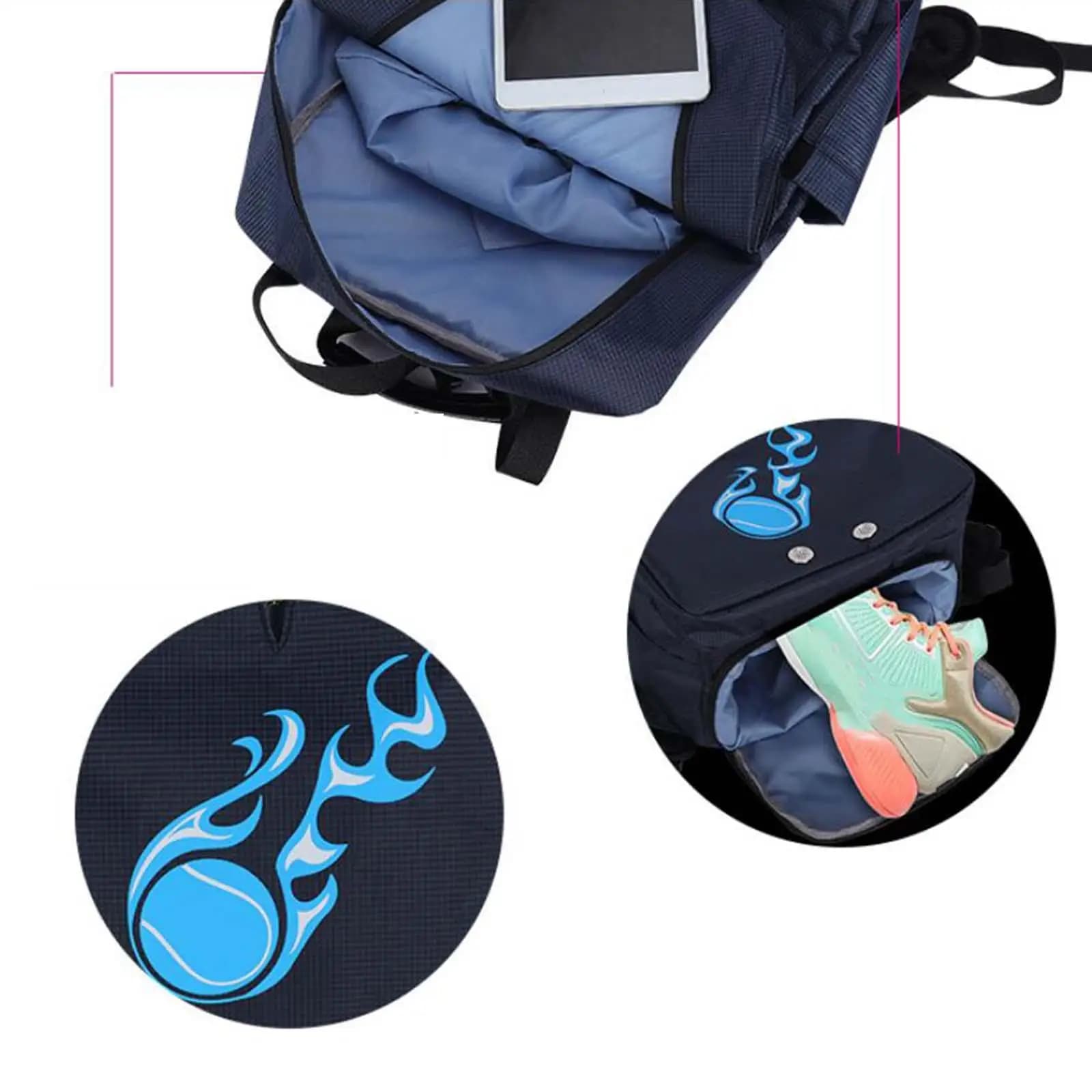 Borsa da Tennis Zaino per Badminton per Racchette e Accessori da Squash e Pickleball
