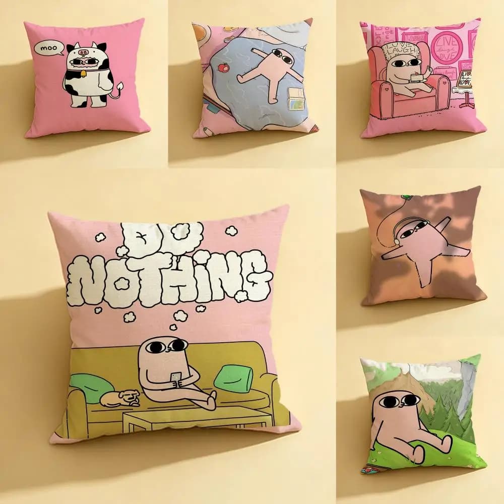 Set di Federe in Lino Naturale, Decorazione Completa per Divano, Camera da Letto e Sedia Carton K-Ketnipz