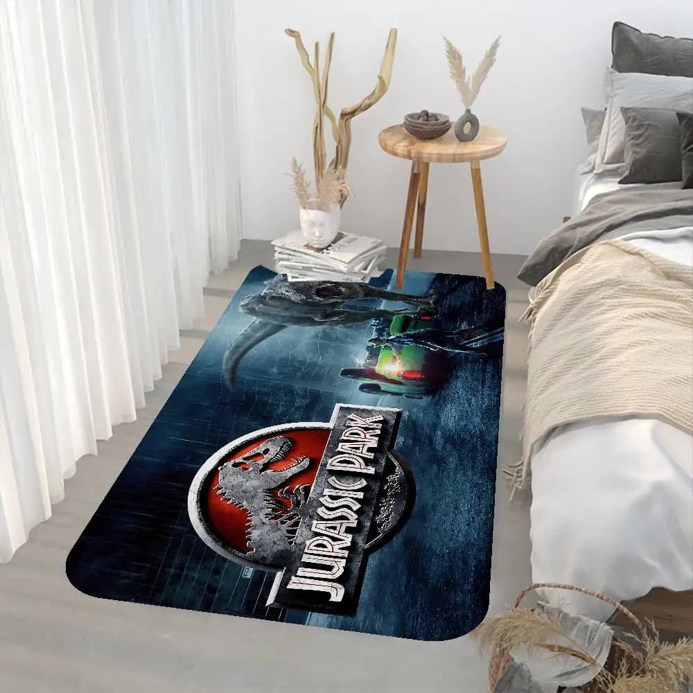 Cartoon J-Jurassic P-Park Bathroom Mat Kids Room Bedroom Decoration Balcony Anti-Slip Doormat Living Room Bedside Area Rugs