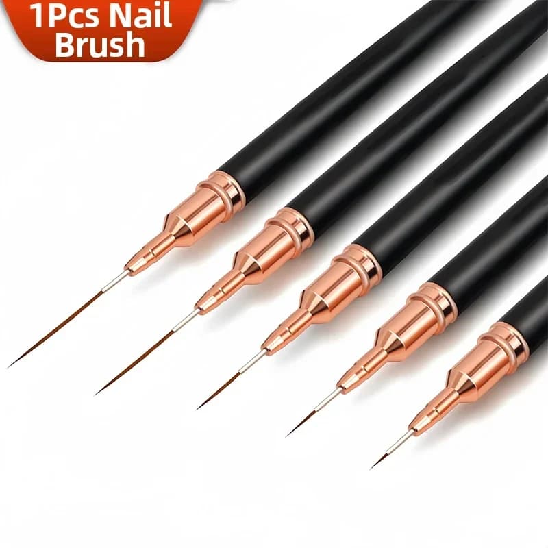 Pennelli per Nail Art a righe professionali 1 pz pennello per linea di unghie penna per pittura Gel UV nera pennello per Nail Art intagliato per Manicure
