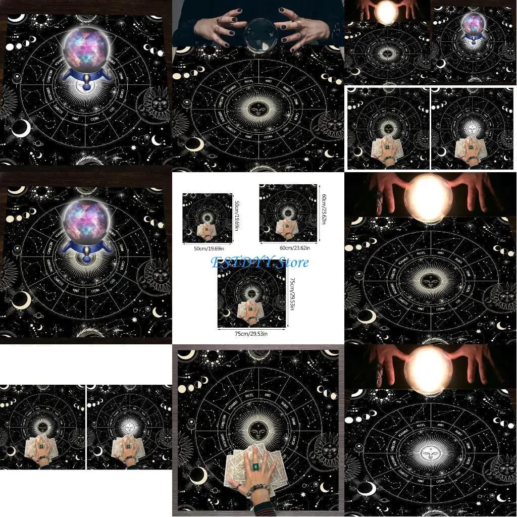G6DE Tarocchi Tovaglia Altari Stoffa Arazzo Astrologia Divinazioni Tappetino antiscivolo