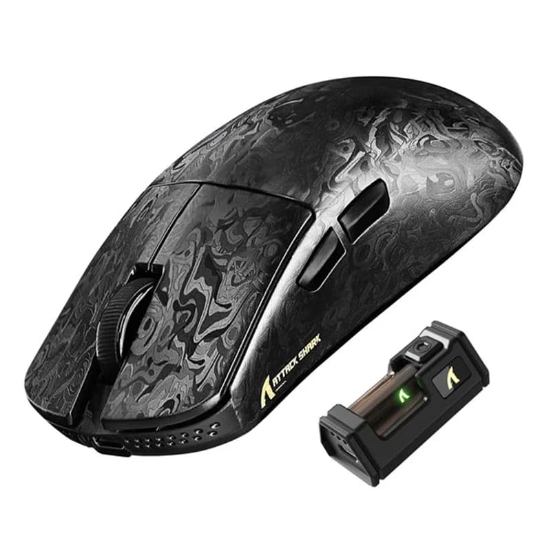 ATTACK SHARK R11 ULTRA Mouse da Gaming Wireless Ultraleggero 49g con Sensore 8K PAW3950MAX e Rivestimento Nano Ice Nordic 52840