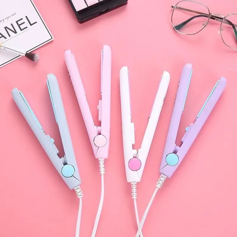 Cute Mini Hair Straightener Flat Iron Small Dual Purpose Straightening Curling Iron Student Dorm Travel Hair Styling Tools