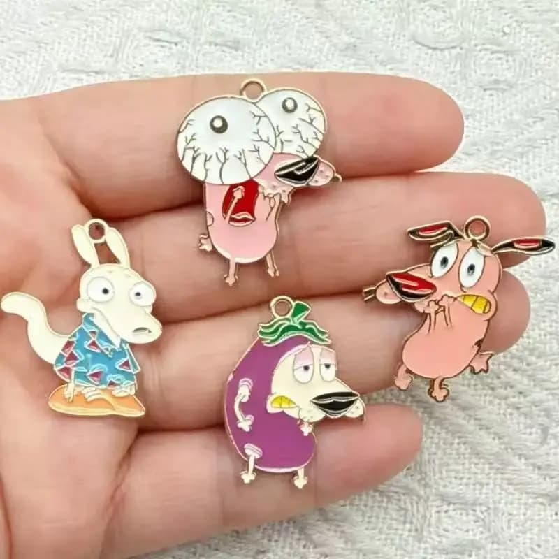 10 Pezzi Ciondoli Anime Cartoon Carini per Creazione Gioielli, Collane, Portachiavi, Pendenti per Telefono, Accessori Fai da Te in Lega Metallica Dorata