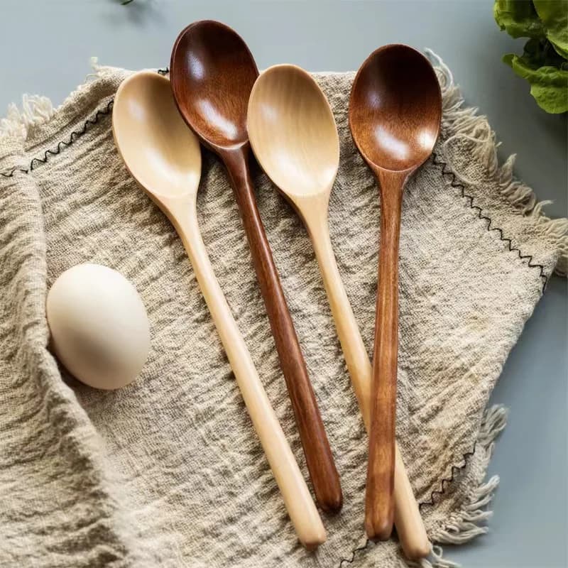 2 pieces wooden spoon dishes kitchen utensils kitchen utensils soup tea spoon catering coffee soup spoon honey spoon