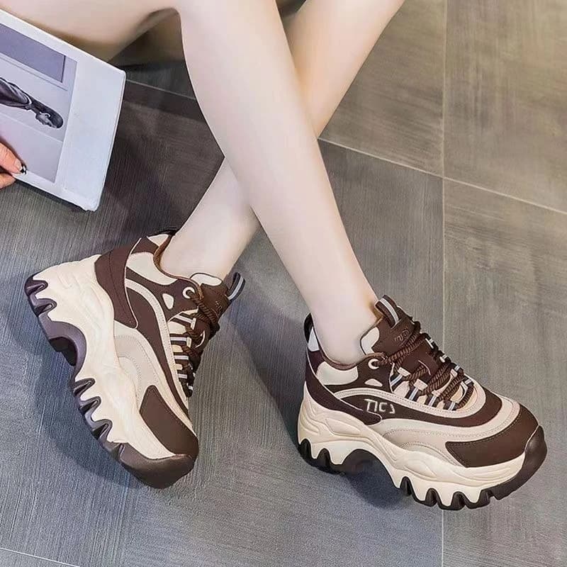 Versatile height growing sole thick Dad sneakers woman 2025 fall winter new trend sports shoes style campus casual