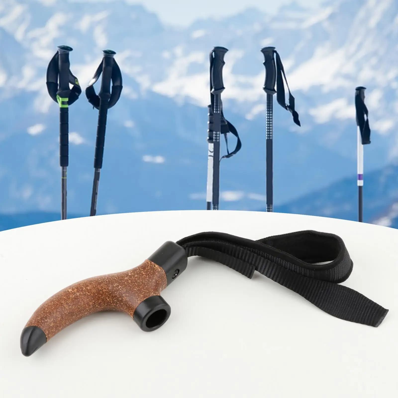 Trekking stick handle adaptor replaces anti-slip and shockproof barrel handle