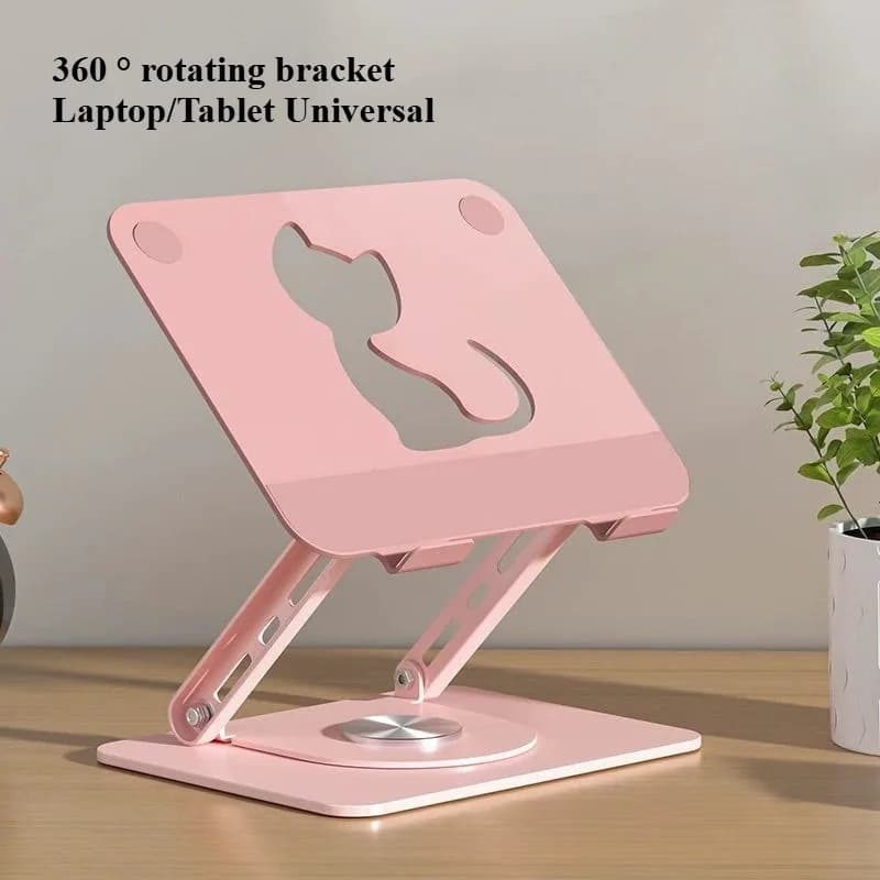 Supporto per laptop domestico Base di raffreddamento da tavolo Pink Cat Supporto portatile pieghevole in lega di alluminio