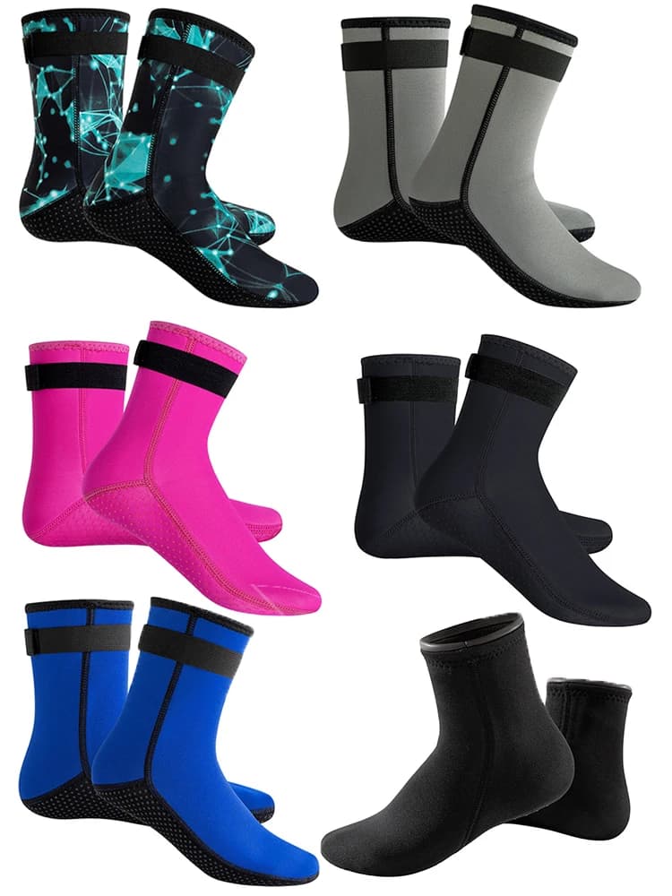 3 mm neoprene socks - Anti-slip swimming socks glued and sewed Sub Boots for Beach Water Sports Children Adults