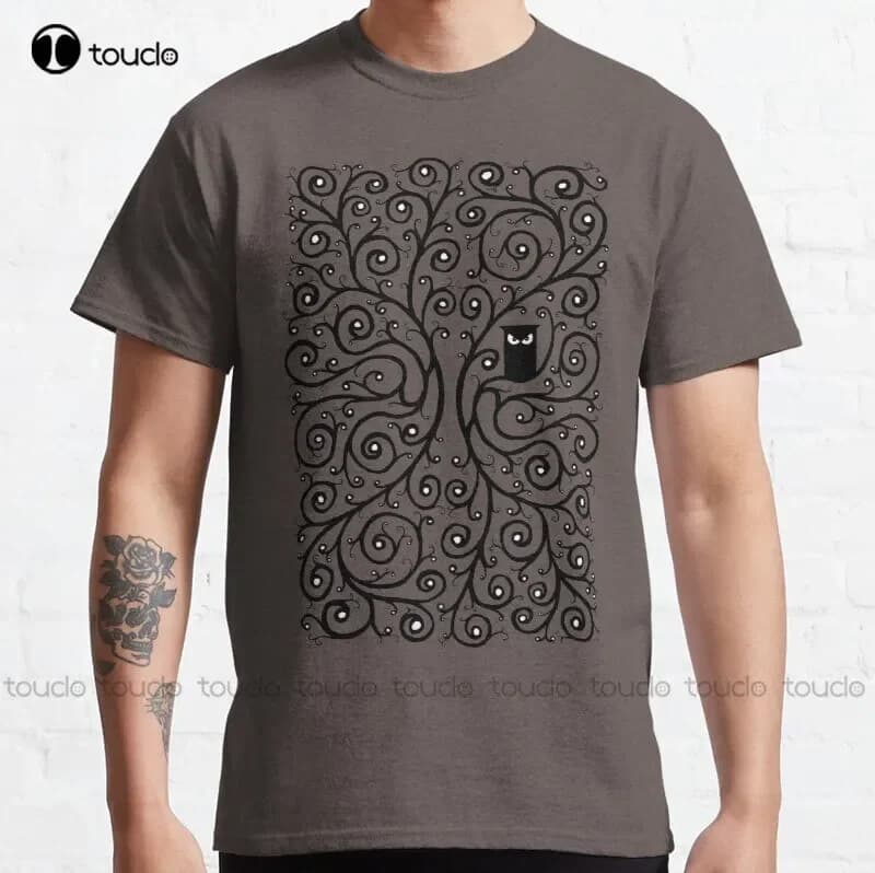 Nuovo The Owl Classic Animal Watching Dark Darkness Night Tree T-shirt Art Shirt S-5XL Maglietta in cotone