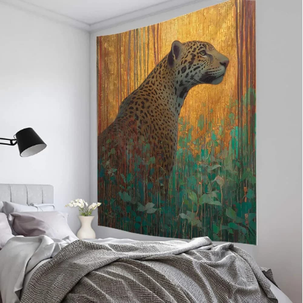 Psychedelic Hippie Jungle Animal Tapestry Wall Hanging Owl Tiger Elephant Flower Bird Background Home Decor
