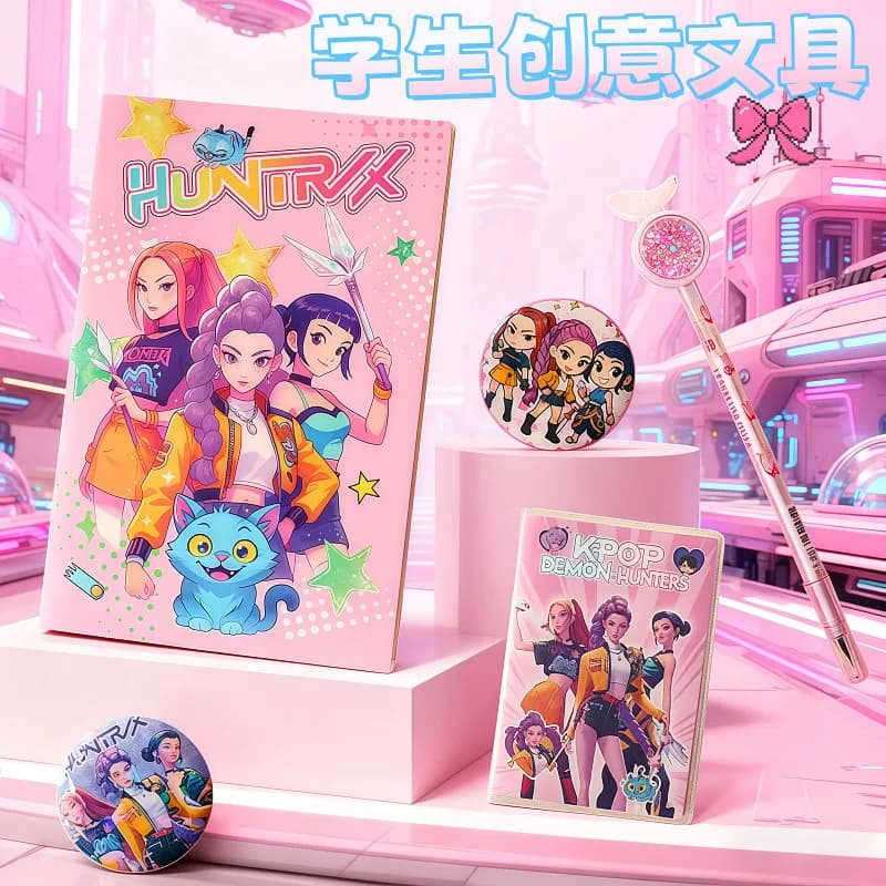 Set di Cancelleria K-pop Witch Squad, Regalo di Cancelleria per Studentesse, Carino e Bello, Ideale come Premio Scolastico