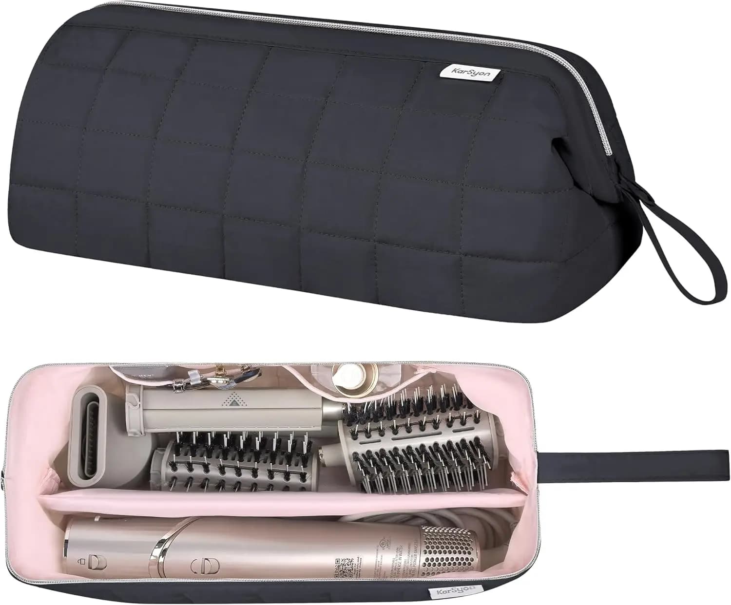 Borsa da Viaggio Organizer per Accessori Capelli Dyson Airwrap, Shark FlexStyle, Piastra, Ferro Arricciacapelli, Custodia per il Trasporto (Nero)