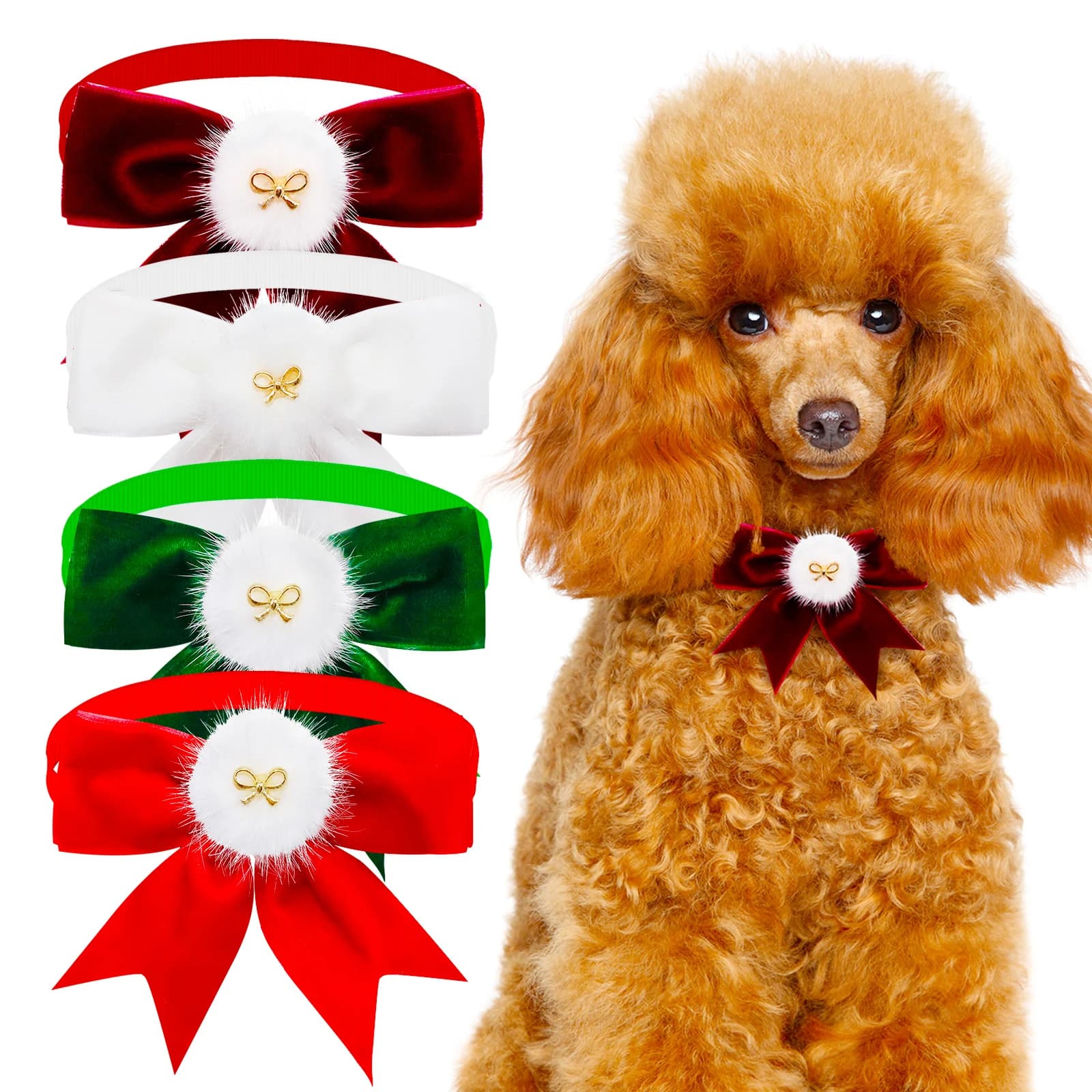 20/40PCS Papillon per cani in peluche regolabili per la festa di Capodanno Papillon per cani Collari Fahion Accessori per toelettatura animali domestici per cani e gatti