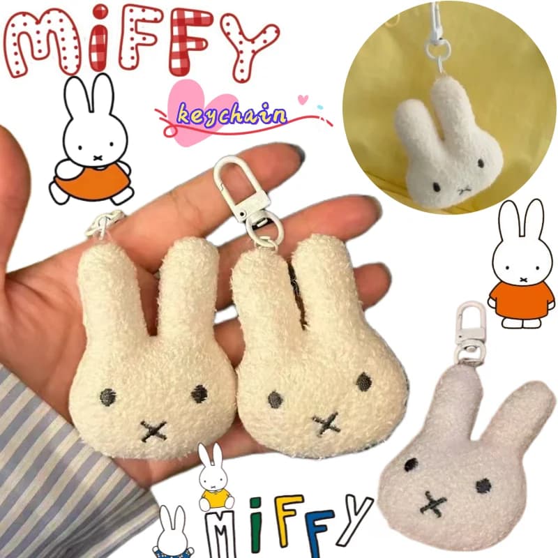 Nuovo Portachiavi Miffy, Ciondolo Decorativo a Forma di Coniglio Cartone Animato, Alta Qualità Cromatica, Creativo, per Uomo e Donna, per Auto e Zaino