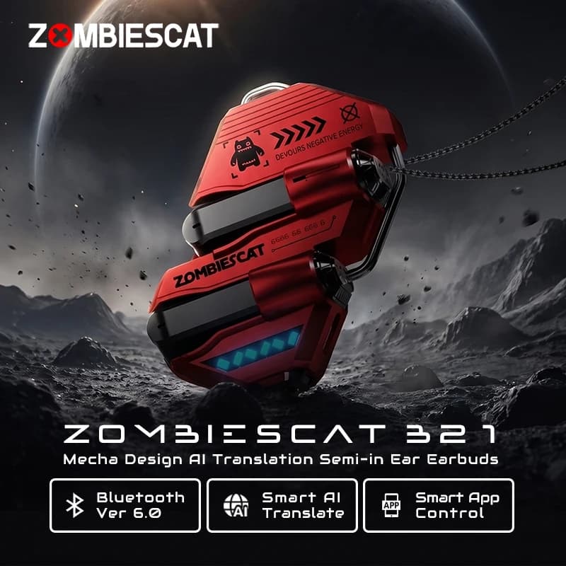 Zombiescat B10 - Auricolari ANC da -45dB con Design a Collana, Bluetooth 5.4, Bassi Profondi Potenziati e Cancellazione Attiva del Rumore