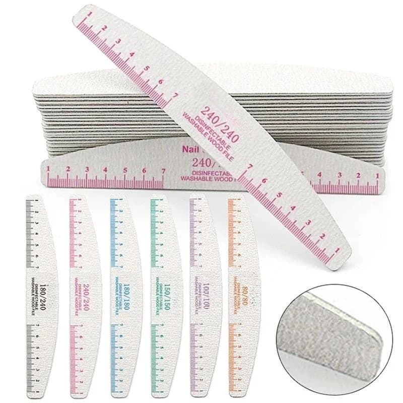 50 pieces nail file abrasive wood block Pedicure Manicure Gel UV nail polish Pro nail files tips for nails artificial tools