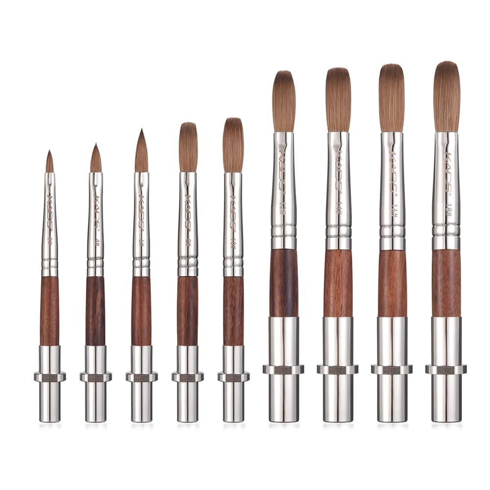 Nail Art Acrylic Brush Red Wood With Pen Holder Painting Drawing Gel Polish UV Poly Extension Builder Manicure Art Design Tool