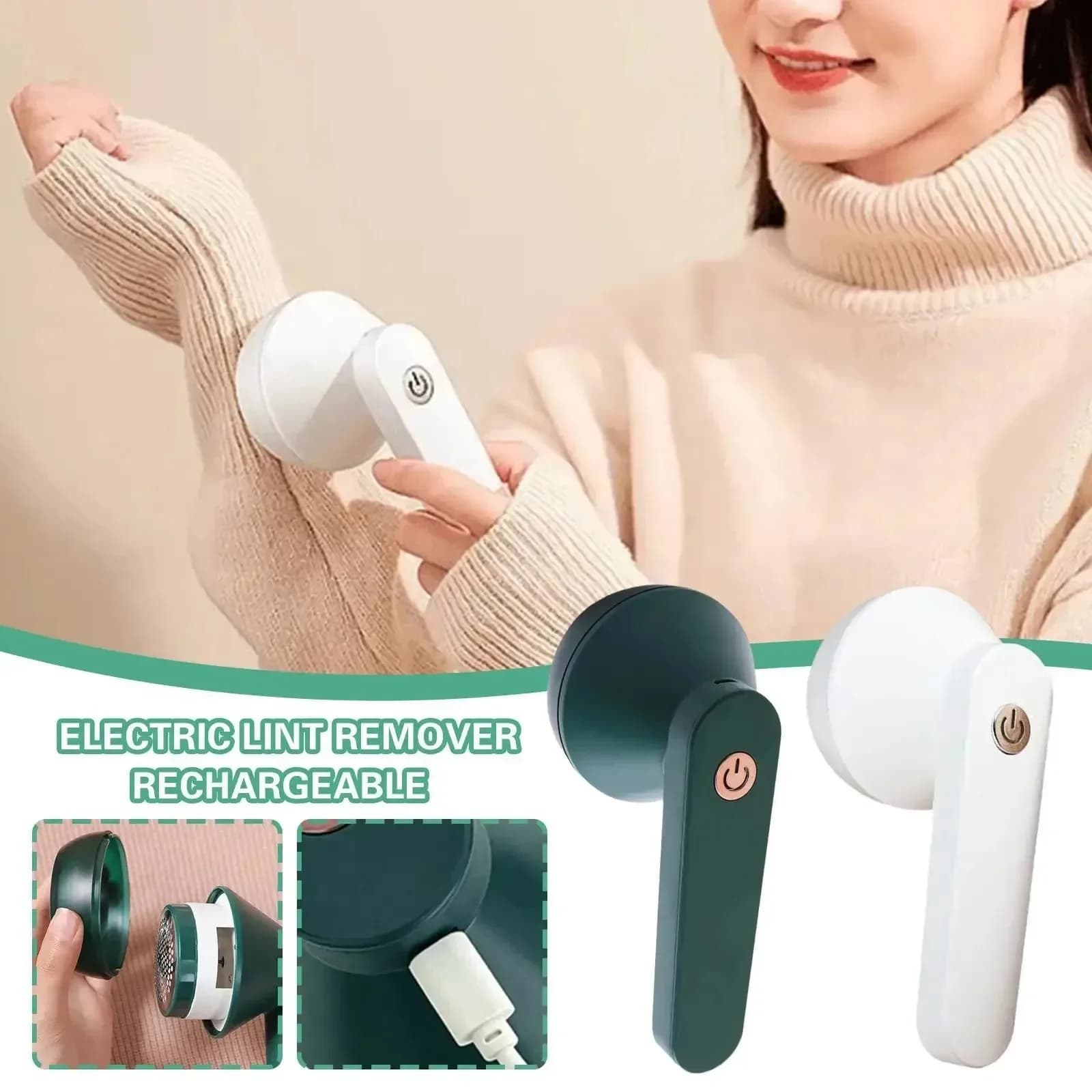Levapelucchi Elettrico Ricaricabile USB Portatile per Vestiti, Maglioni, Cappotti e Peluche