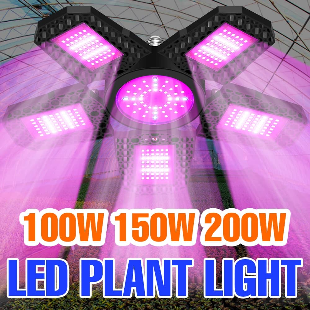 300W Full Spectrum LED Grow Bulb Foldable E27/E26 Indoor Plants Cultivation Lamp Greenhouse Tent Flower Seeds Vegs Fill Lighting