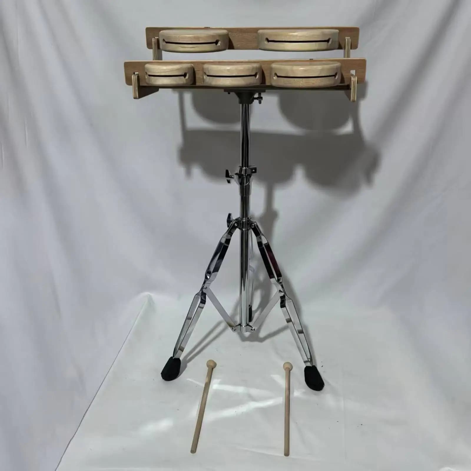 Giocattolo Musicale in Legno, Blocco a Percussione, Clapper Ritmico Tradizionale Cinese con Supporto Regolabile