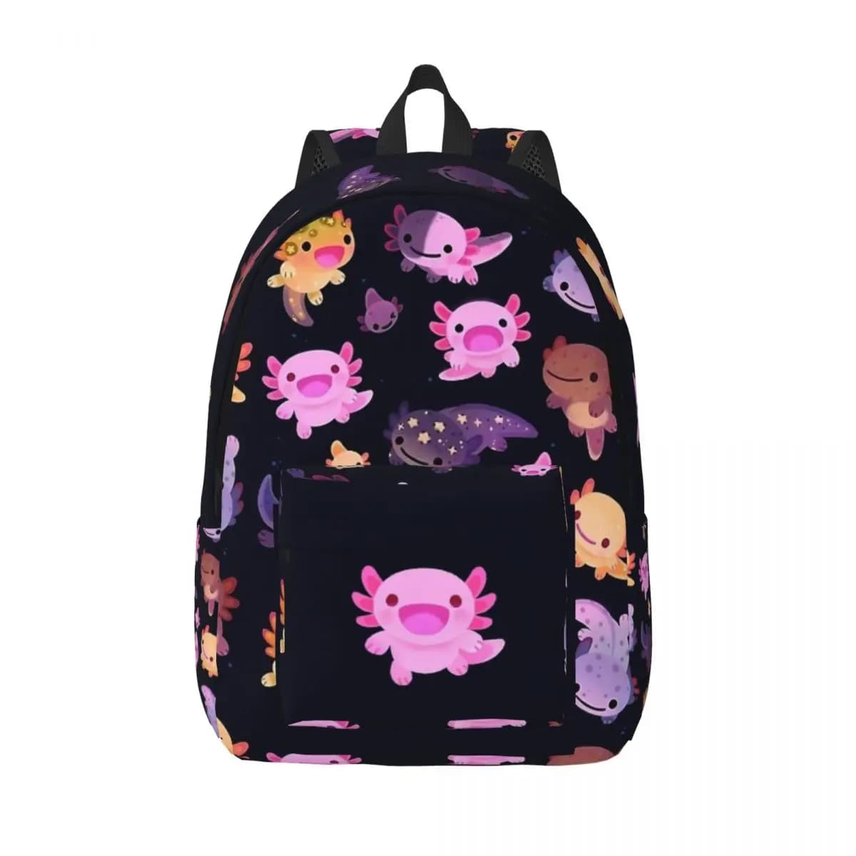 Happy Axolotl zaino elementare High College School Student Cute Kawaii Salamander Bookbag uomo donna Daypack Sports