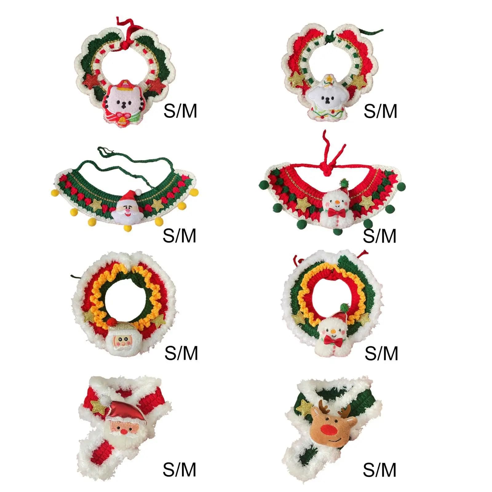 Cat Knitted Collar Christmas Dog Collar Soft Festive Decoration Hand Woven