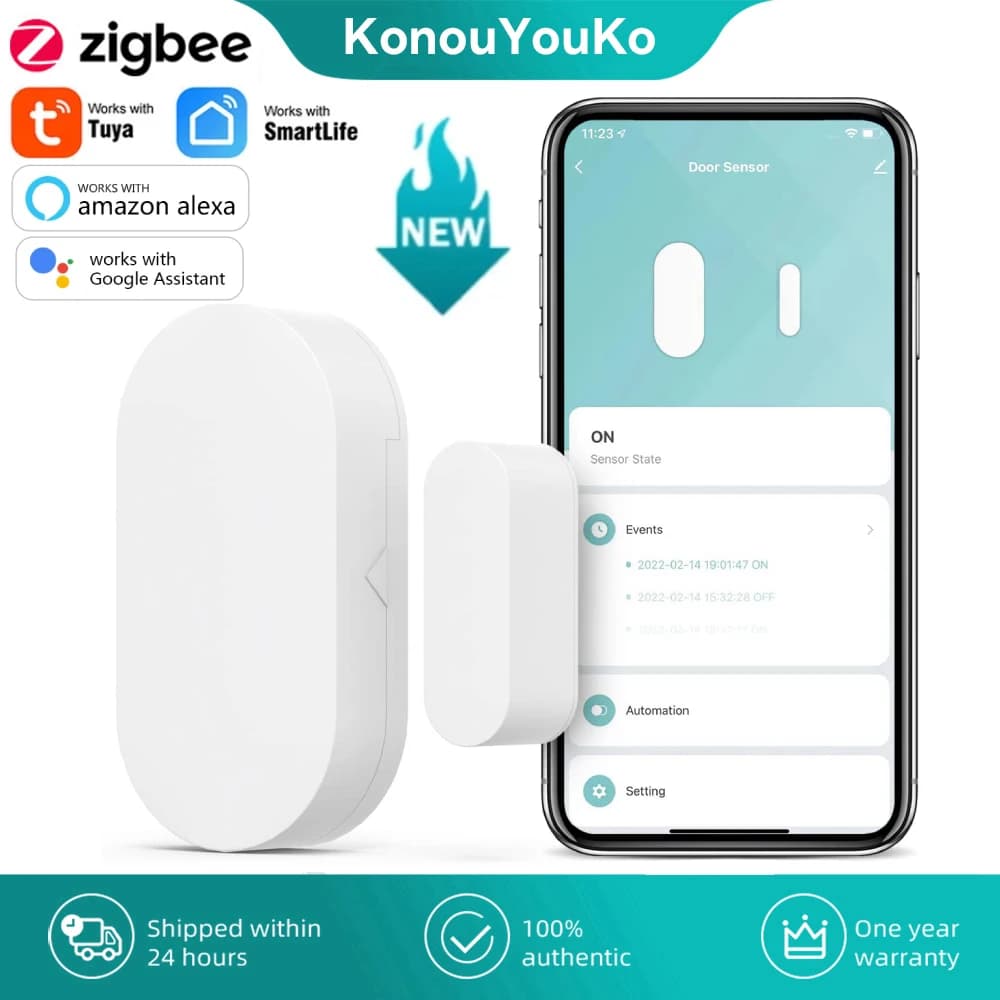 Tuya Smart Life APP Zigbee Smart Door Sensor sistema di allarme cassetto finestra apri chiudi rilevatore protezione di sicurezza per Alexa Google