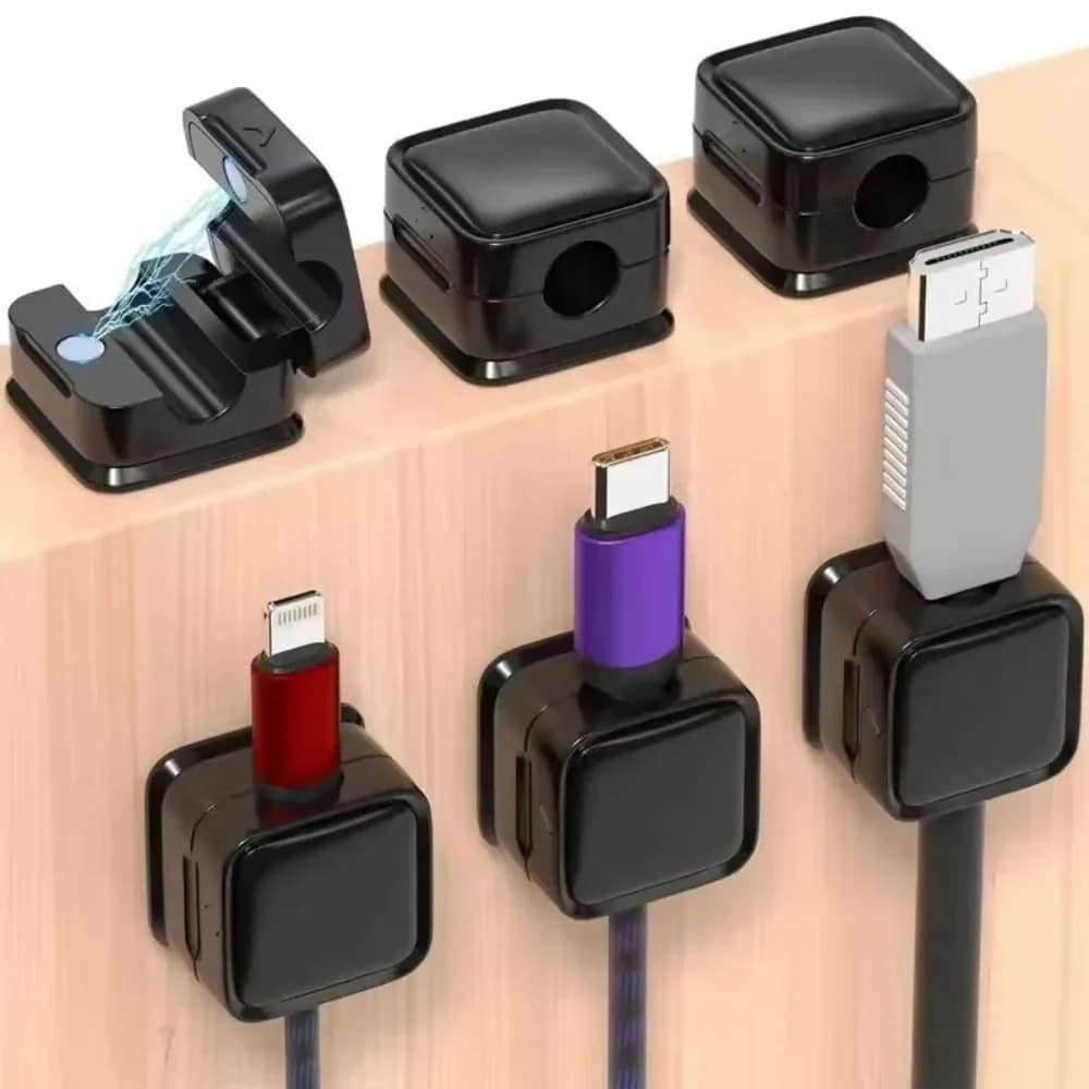 ​ Fermacavi magnetici Portacavo regolabile adesivo sotto la scrivania Organizzatore Mgmt per comodino da tavolo da parete per auto da ufficio domestico ​ ​