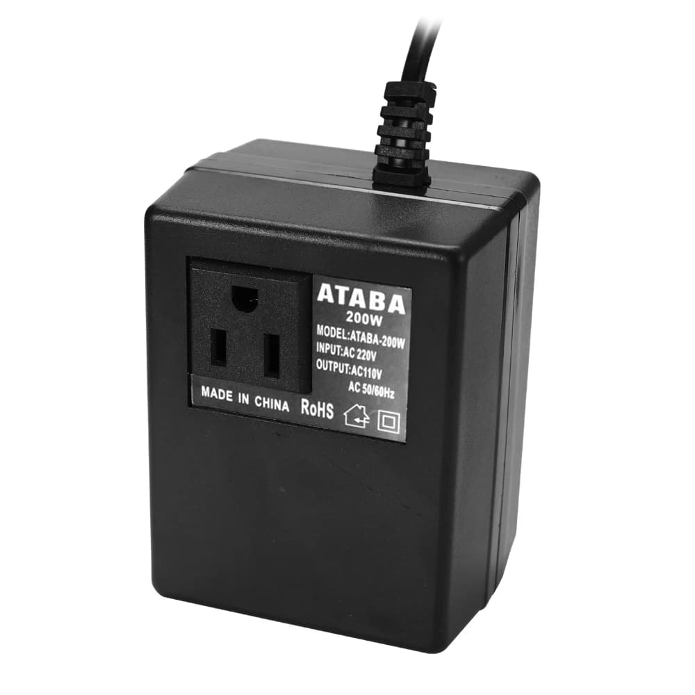 Trasformatore intelligente ed efficiente da 200W AC 220V a 110V, convertitore di tensione, adattatore di alimentazione da viaggio.