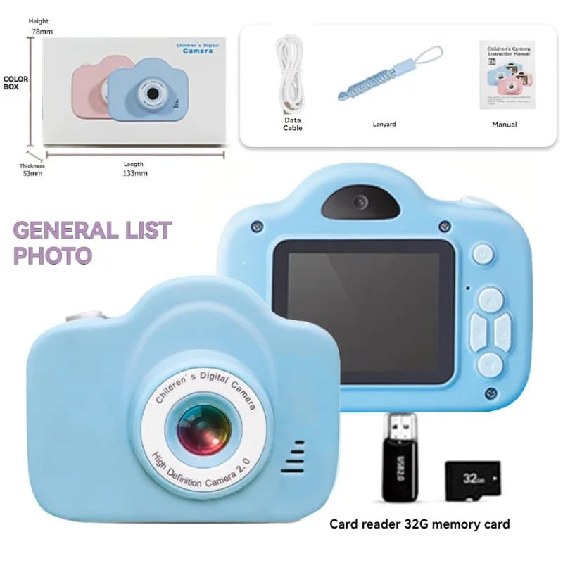 Fotocamera per bambini A3: fotocamera digitale dei cartoni animati | Videoregistratore portatile | Videocamera sportiva per bambini