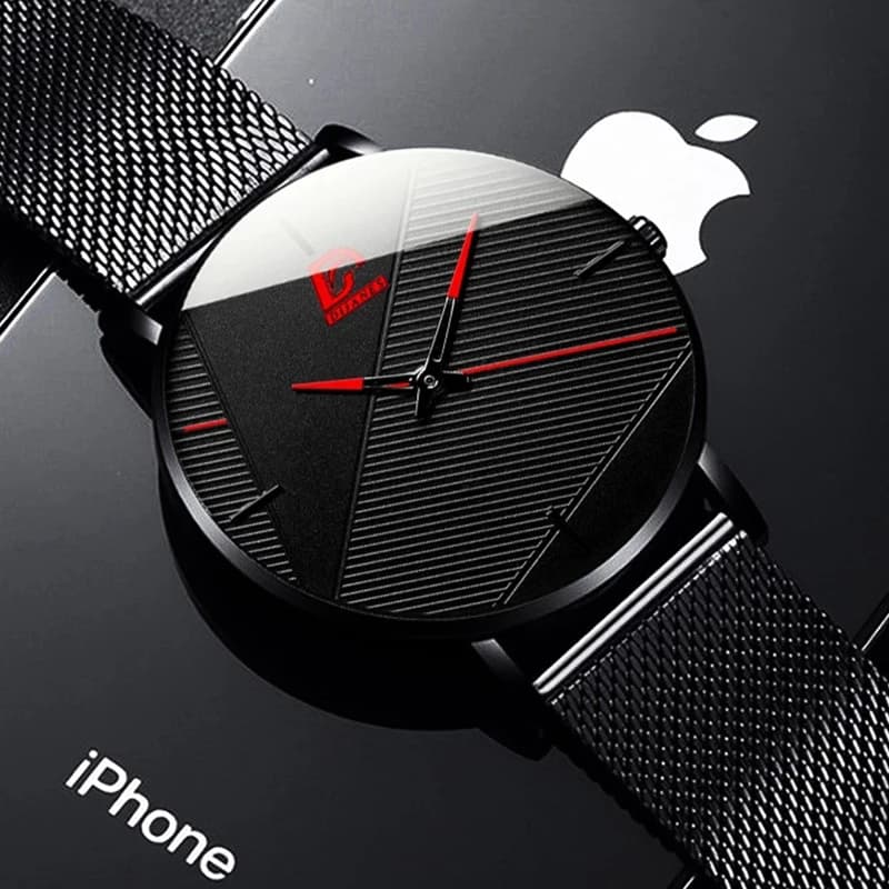 Moda uomo minimalista orologi uomo semplice Business Ultra sottile cintura in maglia di acciaio inossidabile orologio da polso al quarzo relogio masculino