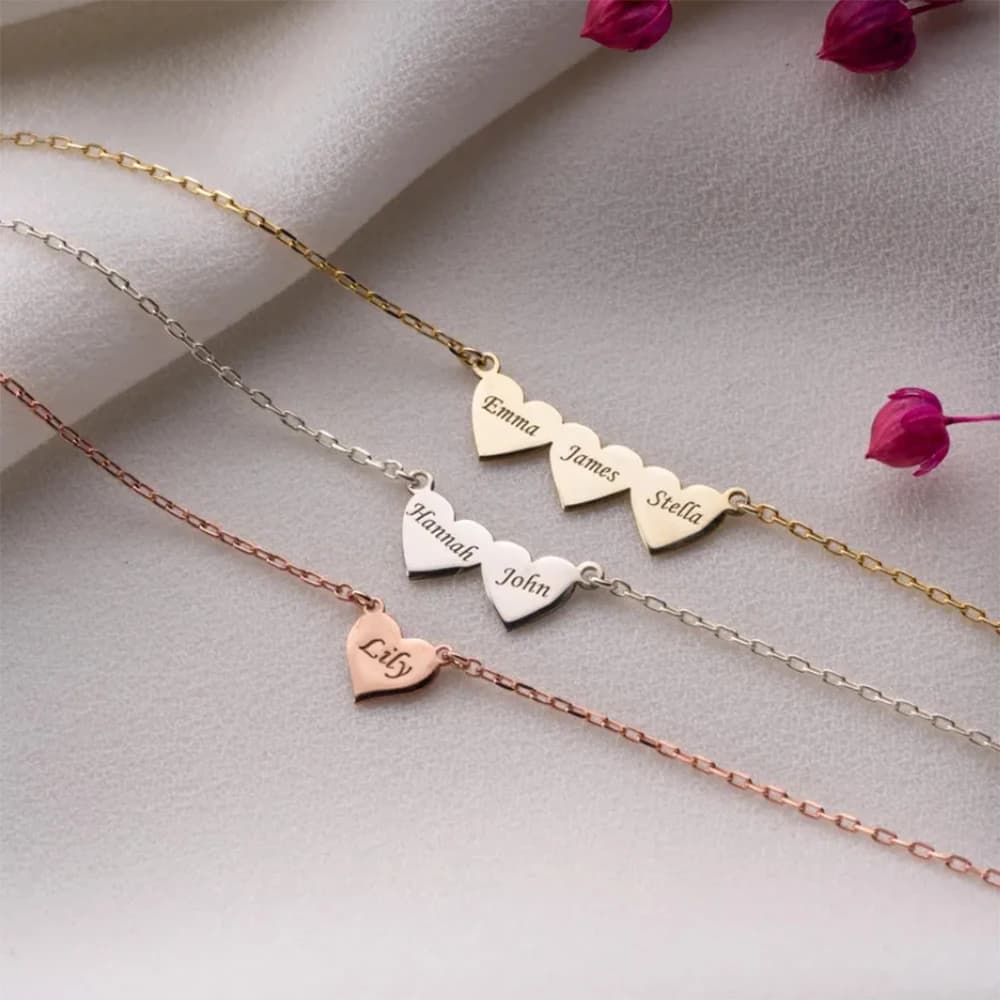 Personalized Custom Laser Engraved Name Bracelet, Stainless Steel Couple's Love Jewelry For Women, Valentine's Day Gift