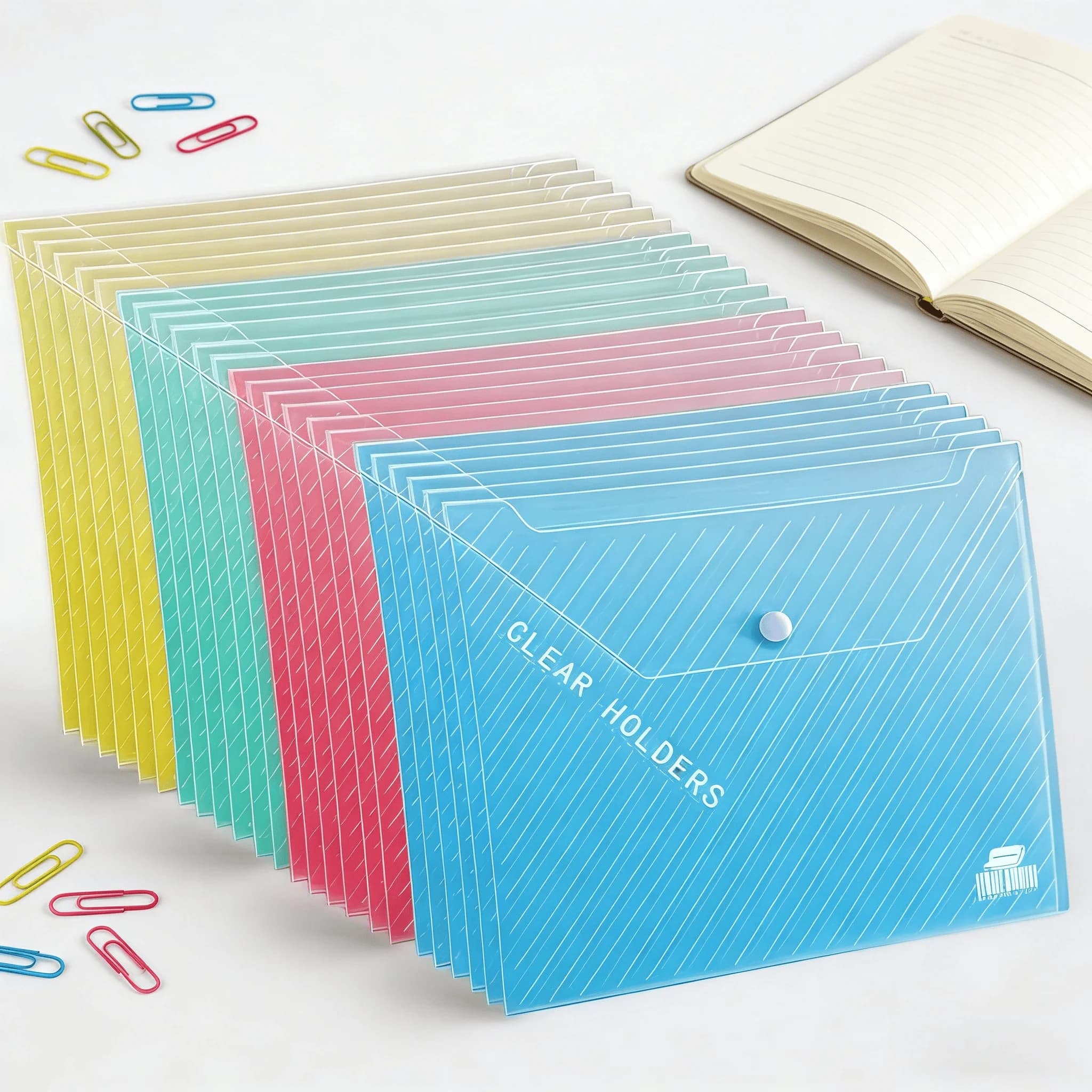 Set di 5 cartelle pieghevoli A4 multicolore – Perfette per organizzare materiali da ufficio e da studio