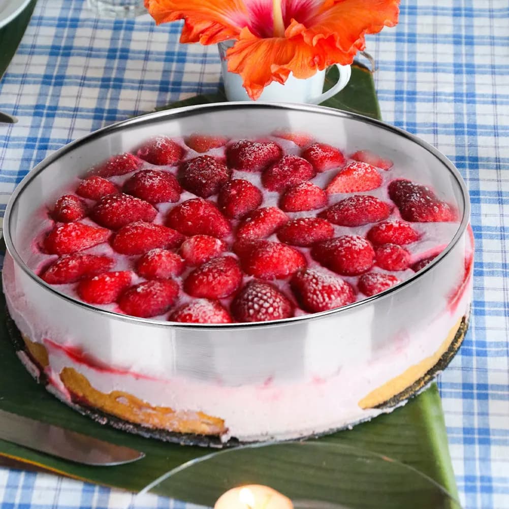 Stainless Steel Pizza Ring Round Baking Mold for Pancakes Cakes Tarts Mousse Desserts Effortless Release Versatile