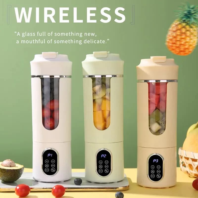 New Spremiagrumi 530ml Portable Wireless Charging USB Mini Spremiagrumi Ice Tritato Elettrico Spremitura 12 Lame Display Digitale Frullatore
