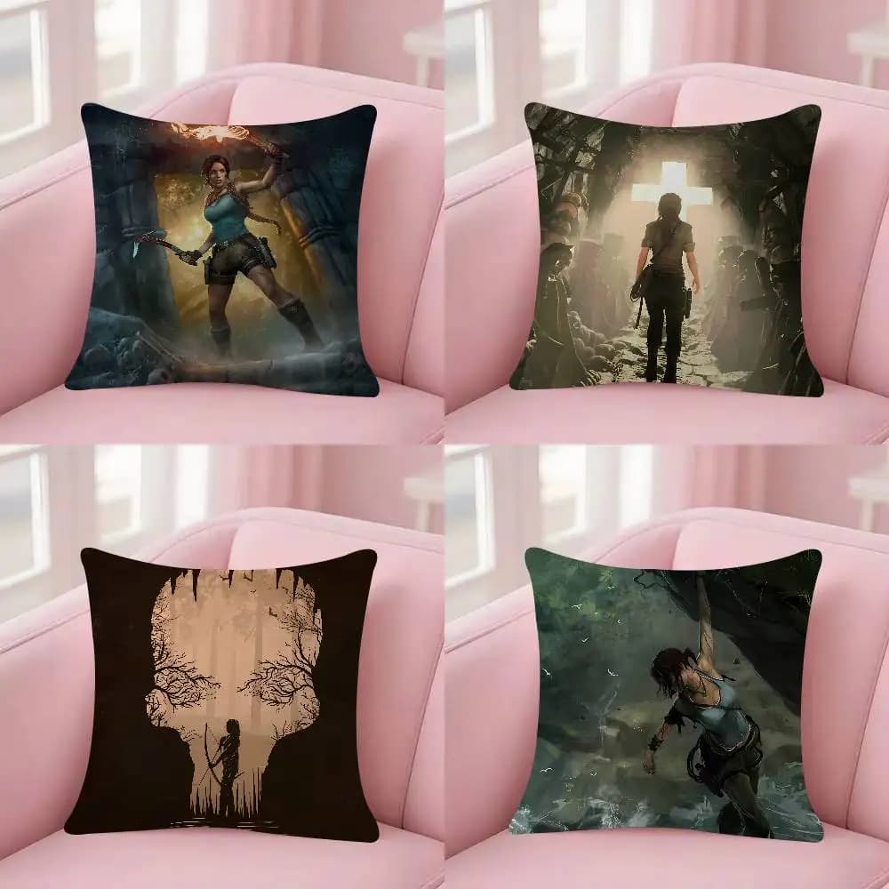 Game L-Lara Croft T-Tomb Raider Pillow Case For Sofa Decor Car Office Room Printing Cushion Cover Decorations And Protector